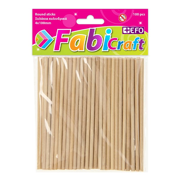 ΞΥΛΑΚΙΑ ΚΥΛΙΝΔΡΙΚΑ ΦΥΣΙΚΟ 4mmΧ100mm 100pcs FABI 130141