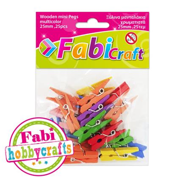 ΜΑΝΤΑΛΑΚΙΑ ΞΥΛΙΝΑ FABI 25Χ3mm ΣΕΤ 25ΤΕΜ ΧΡΩΜΑΤΙΣΤΑ 130183