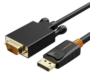 ΚΑΛΩΔΙΟ CABLETIME DisplayPort σε VGA CT-04G, 1080p, 3m, μαύρο