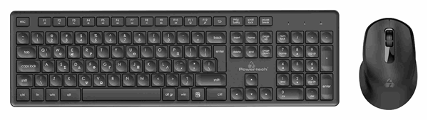 ΠΛΗΚΤΡΟΛΟΓΙΟ POWERTECH set ποντίκι & πληκτρολόγιο PT-1151, ασύρματο, 1600DPI, μαύρο
