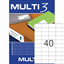 ΕΤΙΚΕΤΕΣ MULTI 3  52,5Χ29,7  Π100Φ LAS-INKJET-COPY Νο4719