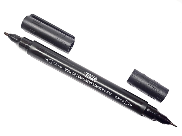 ΜΑΡΚΑΔΟΡΟΣ ΔΙΑΦΑΝΕΙΩΝ EFO DUAL TIP 0.4-1.0mm ΜΑΥΡΟ P-630