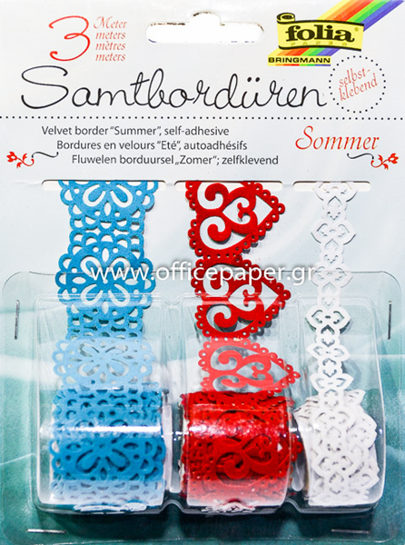 ΔΑΝΤΕΛΑ FOLIA ΑΥΤΟΚ/ΤΗ VELVET SUMMER 1m ΣΕΤ 3τεμ.