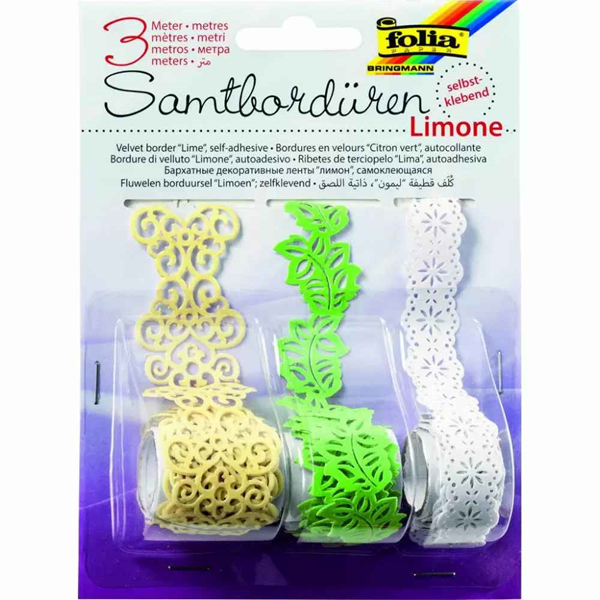 ΔΑΝΤΕΛΑ FOLIA ΑΥΤΟΚ/ΤΗ VELVET LIMONE 1m ΣΕΤ 3τεμ.