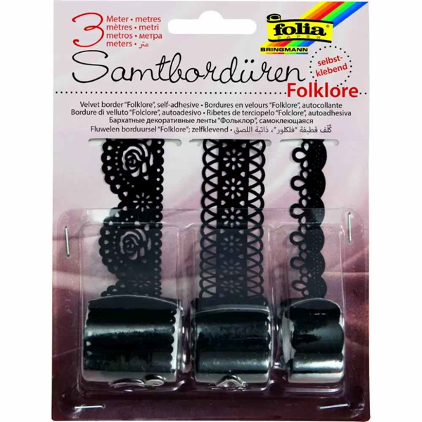 ΔΑΝΤΕΛΑ ΒΕΛΟΥΤΕ ΧΑΡΤΙΝΗ FOLIA ΑΥΤΟΚ/ΤΗ VELVET FOLKLORE 1m ΣΕΤ 3τεμ.