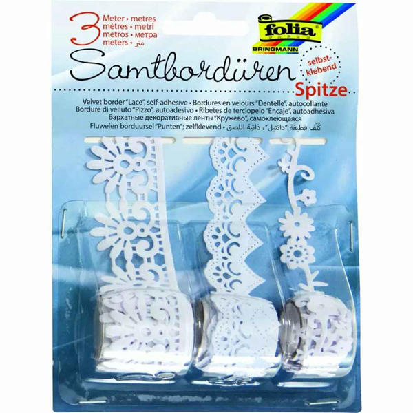 ΔΑΝΤΕΛΑ ΒΕΛΟΥΤΕ ΧΑΡΤΙΝΗ FOLIA ΑΥΤΟΚ/ΤΗ VELVET SPITZE 1m ΣΕΤ 3τεμ.