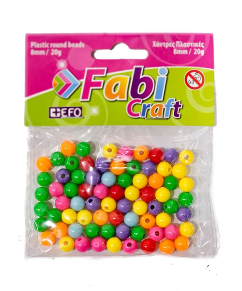 ΧΑΝΤΡΕΣ FABI ΠΛΑΣΤΙΚΕΣ ΣΤΡΟΓΓΥΛΛΕΣ ΧΡΩΜΑ Φ8mm 8ΓΡΑΜ. 173020