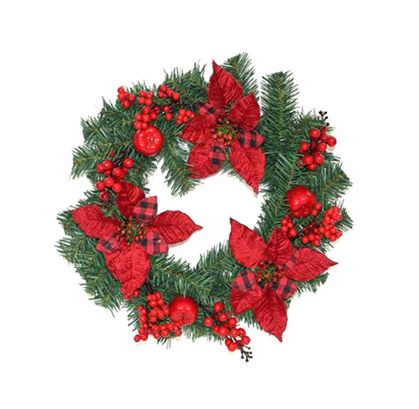 ΣΤΕΦΑΝΙ ΧΡΙΣΤΟΥΓΕΝΝΙΑΤΙΚΟ ΜΕ ΓΚΙ -ΜΗΛΑ-ΑΛΕΞΑΝΔΡΙΝΑ Φ40ΕΚ. 299949