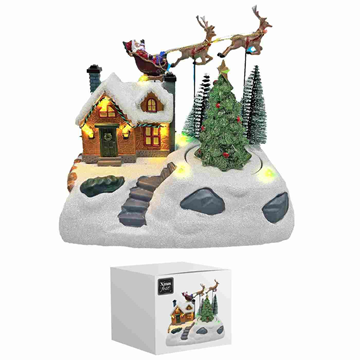 ΧΩΡΙΟ XMAS ΦΩΣ-ΚΙΝΗΣΗ ΕΡΓΑΣΤΗΡΙΟ POPCORN 3xAAA  KOYTI 23x22x14cm 93-3460