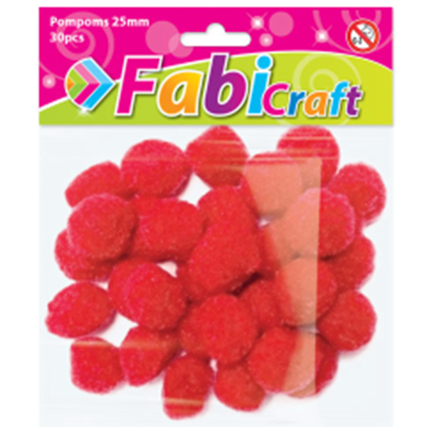 ΠΟΜ ΠΟΜ FABI 25mm 30TEM ΚΟΚΚΙΝΟ