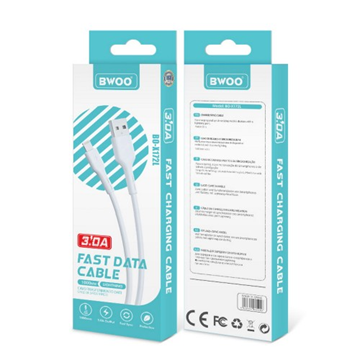 ΚΑΛΩΔΙΟ BWOO BO-X172C 3A cable USB-A to USB-C 1m white