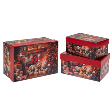 ΚΟΥΤΙ ΔΩΡΟΥ ΚΟΚΚΙΝΟ ΟΡΘΟΓΩΝΙΟ ΧΡΙΣΤΟΥΓΕΝΝΑ ΣΕΤ 3 ΤΕΜΑΧΙΩΝ 88841