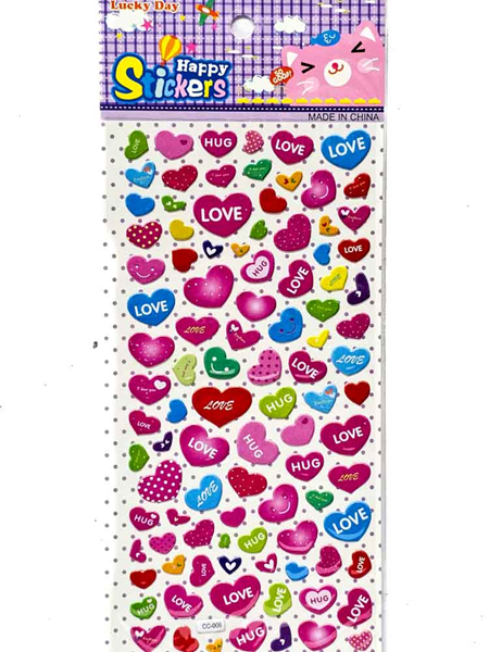 ΑΥΤΟΚΟΛΛΗΤΑ ΔΙΑΚΟΣΜΗΤΙΚΑ 3D ΚΑΡΔΙΕΣ ΣΕ ΚΑΡΤΑ 10Χ20ΕΚ. ΔΙΑΦΟΡΑ ΧΡΩΜΑΤΑ