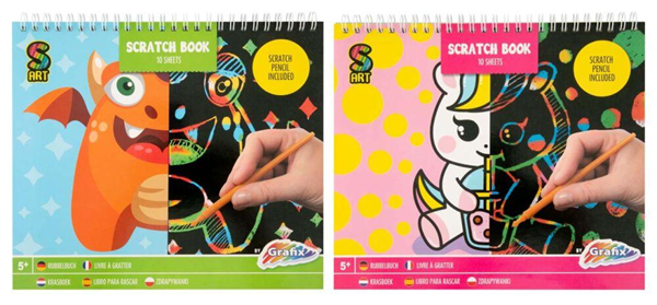 ΒΙΒΛΙΟ SCRACH BOOK 20X24CM 10 SHEETS, SCRATH PEN 2 ΣΧΕΔΙΑ