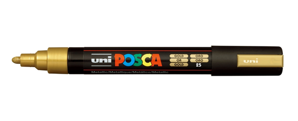 ΜΑΡΚΑΔΟΡΟΣ UNI POSCA PC-5Μ 1.8-2.5mm ΧΡΥΣΟΣ ΜΕΣΑΙΟΣ