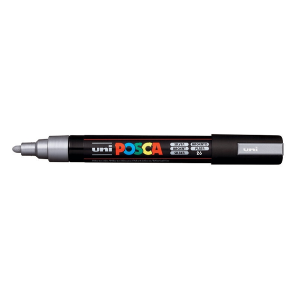 ΜΑΡΚΑΔΟΡΟΣ UNI POSCA PC-5Μ 1.8-2.5mm ΑΣΗΜΙ ΜΕΣΑΙΟΣ