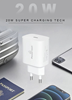 ΦΟΡΤΙΣΤΗΣ ΜΠΡΙΖΑΣ POWERTECH PT-1091, USB-C, PD 20W, λευκός