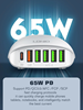 ΦΟΡΤΙΣΤΗΣ LDNIO ΣΤΑΘΜΟΣ ΦΟΡΤΙΣΗΣ A6573C, USB-C/5x USB, 65W, PD/QC, λευκός
