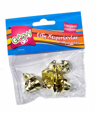 ΚΑΜΠΑΝΑΚΙΑ ΜΕΤΑΛΛΙΚΑ ΧΡΥΣΑ ΣΕΤ 10ΤΕΜ 1.8cm GROOVY 0.76.195