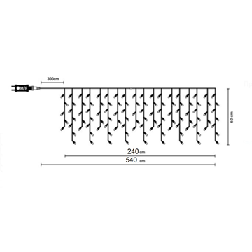 ΛΑΜΠΑΚΙΑ ΒΡΟΧΗ 200LED 2.4x0.6m, ΔΙΑΦΑΝΟ ΚΑΛΩΔΙΟ, ΘΕΡΜΟ ΛΕΥΚΟ LED ΜΕ ΜΕΤΑΣΧΗΜΑΤΙΣΤΗ ΕΣΩΤ/ΕΞΩΤΕΡ ΧΩΡΟΥ ΠΡΟΓΡΑΜΜΑ