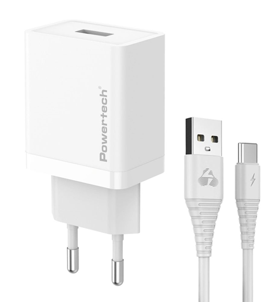 ΦΟΡΤΙΣΤΗΣ ΜΠΡΙΖΑΣ POWERTECH PT-1323 με καλώδιο Lightning, USB, 12W, λευκός