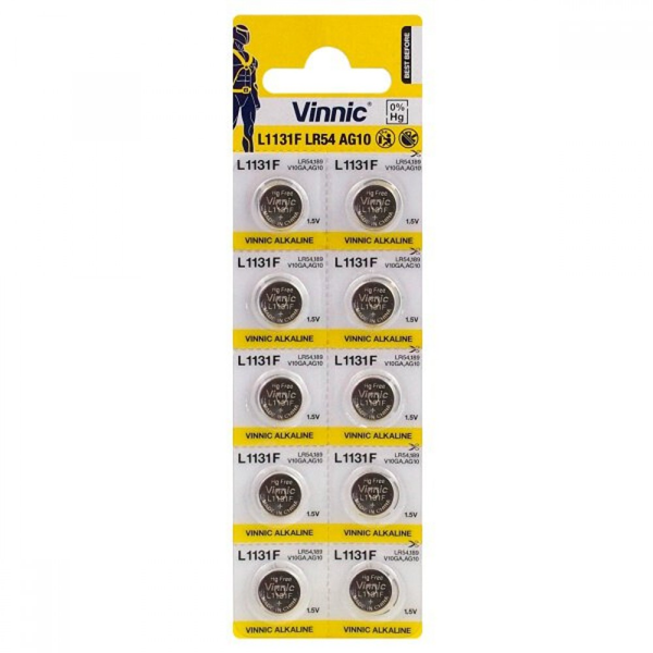 ΜΠΑΤΑΡΙΕΣ VINNIC ALKALINE LR54 AG10 1.5V 1ΤΕΜ