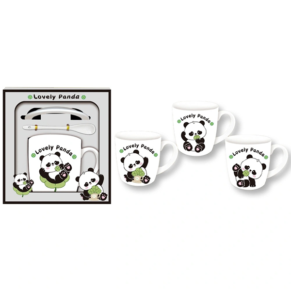 ΚΟΥΠΑ ΚΕΡΑΜΙΚΗ PANDA 9Χ9.5cm MΕ ΠΙΑΤΟ ΚΑΙ ΚΟΥΤΑΛΙ  15309