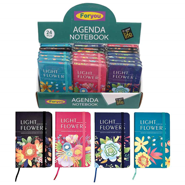 ΣΗΜΕΙΩΜΑΤΑΡΙΟ ΜΕ ΛΑΣΤΙΧΟ ΛΟΥΛΟΥΔΙΑ 9Χ14εκ.(A6)  4 ΣΧΕΔΙΑ 15710