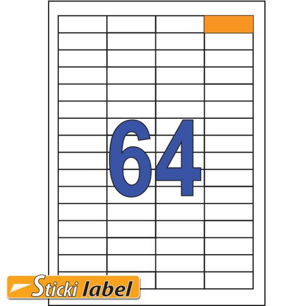 ΕΤΙΚΕΤΕΣ STICKY  48,5x16,9mm 64/Φ/Α4  Π100Φ LASER-INK-COPY No10