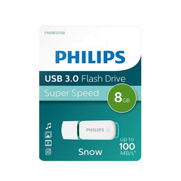 ΜΝΗΜΗ USB PHILIPS 8GB SNOW USB 2.0 CAP