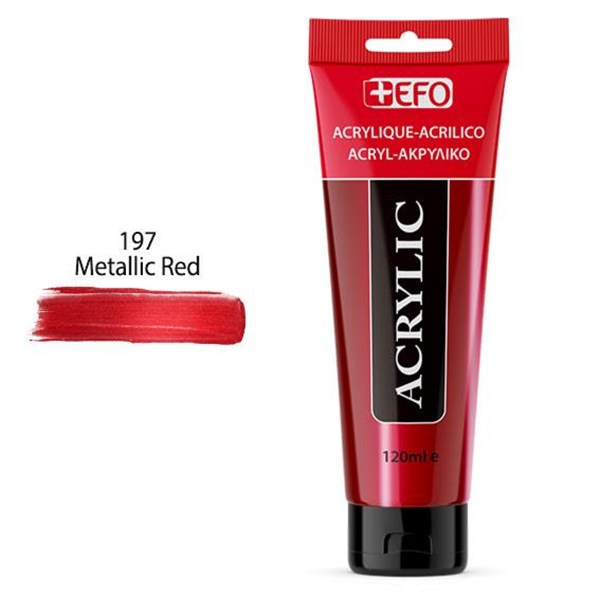 ΑΚΡΥΛΙΚΟ ΧΡΩΜΑ EFO 120ml ΜΕΤΑΛΛΙΚΟ ΚΟΚΚΙΝΟ σωληνάριο 389197