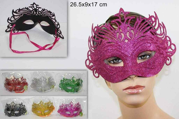 ΜΑΣΚΑ ΑΠΟΚΡΙΑΣ ΜΑΤΙΑ GLITTER ΣΚΛΗΡΟ  ΠΛΑΣΤΙΚΟ 18Χ26ΕΚ.