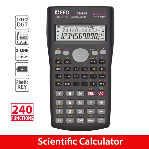 ΑΡΙΘΜΟΜΗΧΑΝΗ ΕΠΙΣΤΗΜΟΝΙΚΗ EFO DB-940 επιστημονική 240 λειτουργίες 9x16cm 622940