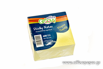 ΧΑΡΤΑΚΙΑ ΑΥΤΟΚ. STICKY NOTES ΚΥΒΟΣ ΚΙΤΡΙΝΑ 75Χ75 400Φ