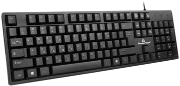 ΠΛΗΚΤΡΟΛΟΓΙΟ POWERTECH PT-1074 , ενσύρματο, EN/GR, μαύρο