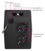 UPS POWERTECH UPS Line Interactive PT-1050LCD με οθόνη, 1050VA, 630W, 2x Schuko, 2x RJ45/RJ11