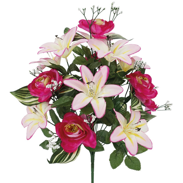 ΜΠΟΥΚΕΤΟ ΡΟΖ ΔΙΧΡΩMΟ ΝΕΡΑΓΚΟΥΛΑ/ΛΙΛΙΟΥΜ ΜΙΞ Χ16 ΚΛΑΔΙΑ  Y50cm 27002