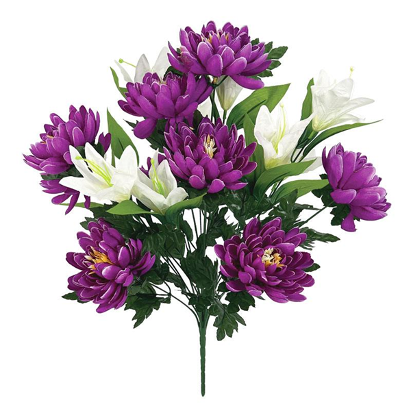 ΜΠΟΥΚΕΤΟ ΚΡΙΝΟΣ ΠΑΙΩΝΙΑ ΜΩΒ ΛΕΥΚΟ Χ18 - Φ40x50cm 16228