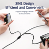 ΚΑΛΩΔΙΟ USAMS USB σε USB-C/Lightning/Micro USB US-SJ374, 10W, 1m, μαύρο