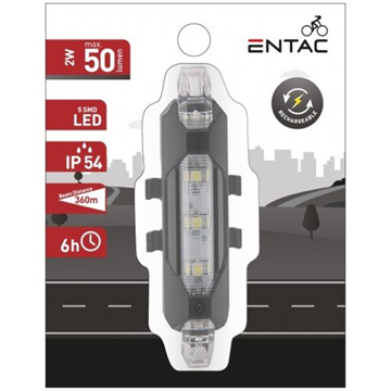 ΦΩΣ ΠΟΔΗΛΑΤΟΥ ENTAC ΛΕΥΚΟ ΠΛΑΣΤΙΚΟ 2W 50 LUMENS 5 LED SMD IP54 6Hours