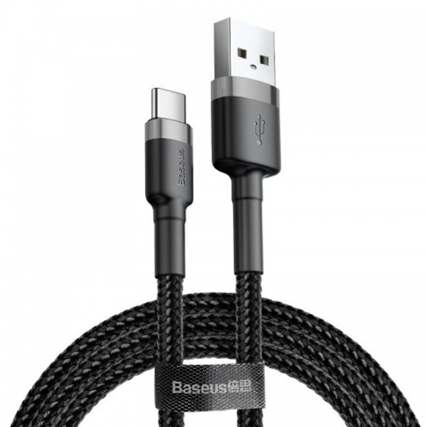 ΚΑΛΩΔΙΟ BASEUS  USB to USB-C 0.5m BLACK BRAIDED 3A 480mbps DATA AND CHARGE