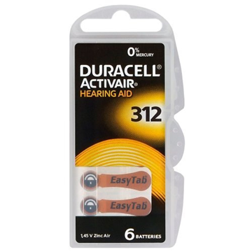 ΜΠΑΤΑΡΙΕΣ DURACELL ACTIVAIR No312 6pack ΑΚΟΥΣΤΙΚΩΝ ΒΑΡΥΚOΗΑΣ
