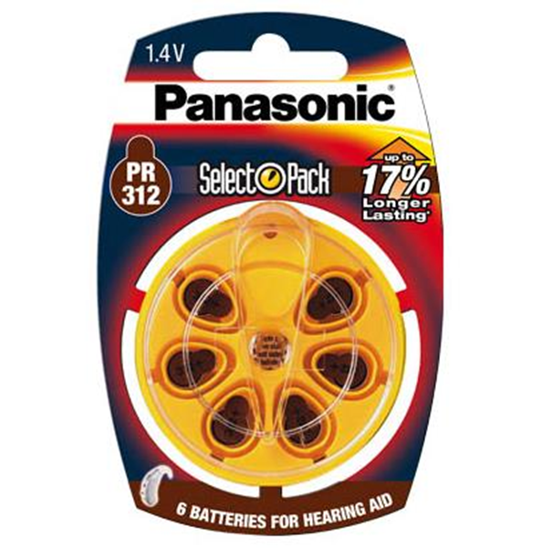 ΜΠΑΤΑΡΙΕΣ PANASONIC ΑΚΟΥΣΤΙΚΩΝ PR312 No312 6pack