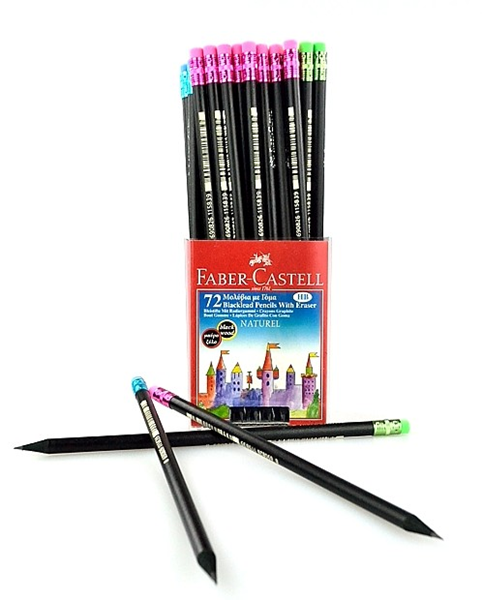 ΜΟΛΥΒΙ FABER CASTEL ΜΑΥΡΟ ΜΕ ΓΟΜΑ ΠΡΑΣΙΝΗ Νο115815
