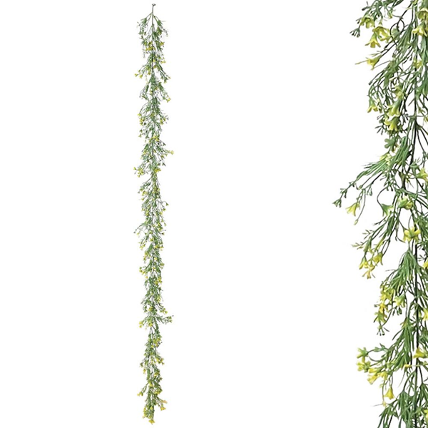 ΓΙΡΛΑΝΤΑ ΠΡΑΣΙΝΑΔΑΣ ME ΚΙΤΡΙΝΑ ΑΝΘΑΚΙΑ - ΥΨΟΣ 180cm 00-40004-2