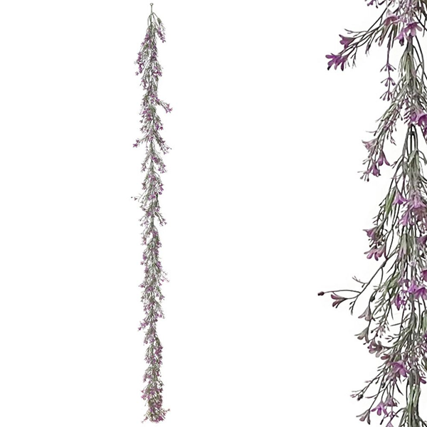 ΓΙΡΛΑΝΤΑ ΠΡΑΣΙΝΑΔΑΣ ME ΜΩΒ ΑΝΘΑΚΙΑ - ΥΨΟΣ 180cm 00-40004-3