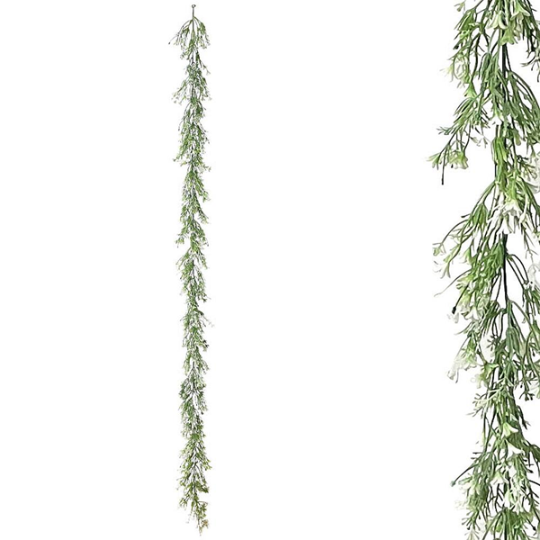 ΓΙΡΛΑΝΤΑ ΠΡΑΣΙΝΑΔΑΣ ME ΜΩΒ ΑΝΘΑΚΙΑ - ΥΨΟΣ 180cm 00-40004-3