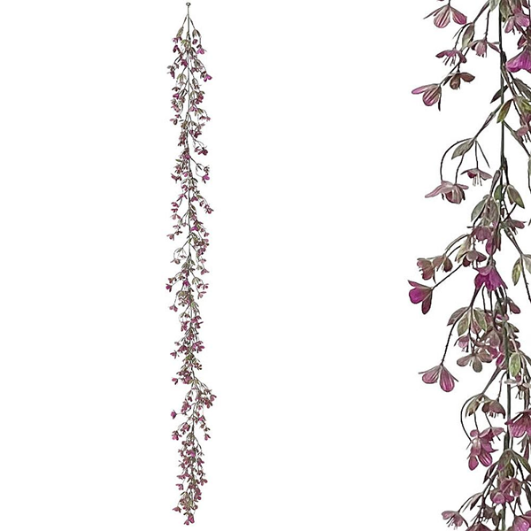 ΓΙΡΛΑΝΤΑ ΠΡΑΣΙΝΑΔΑΣ ME ΜΩΒ ΑΝΘΑΚΙΑ - ΥΨΟΣ 150cm 00-40003-1