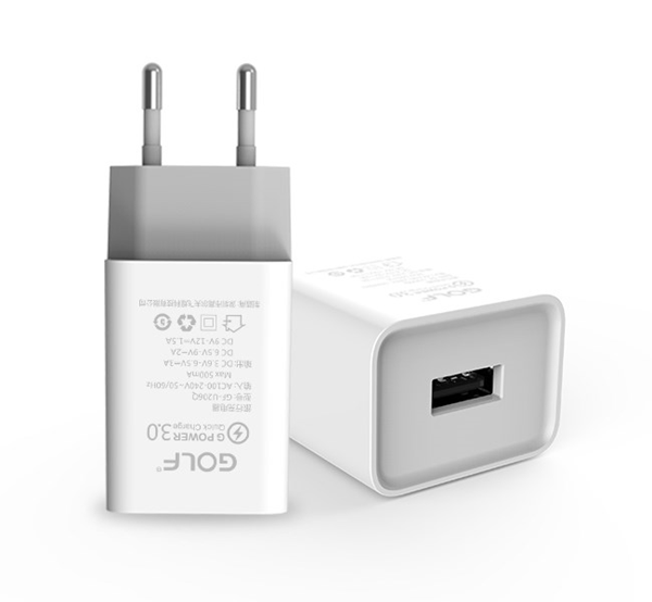 ΦΟΡΤΙΣΤΗΣ ΜΠΡΙΖΑΣ GOLF MICRO-USB  MAX 2.1A 5V DC U206Q QUICK CHA