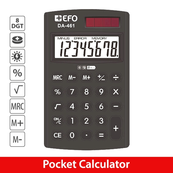 ΑΡΙΘΜΟΜΗΧΑΝΗ EFO DA-461 8 ψηφίων 7x12cm 622461
